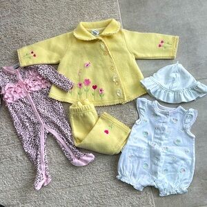 5 Piece Girl's Little Me, Petit Lem Bundle-3-6M